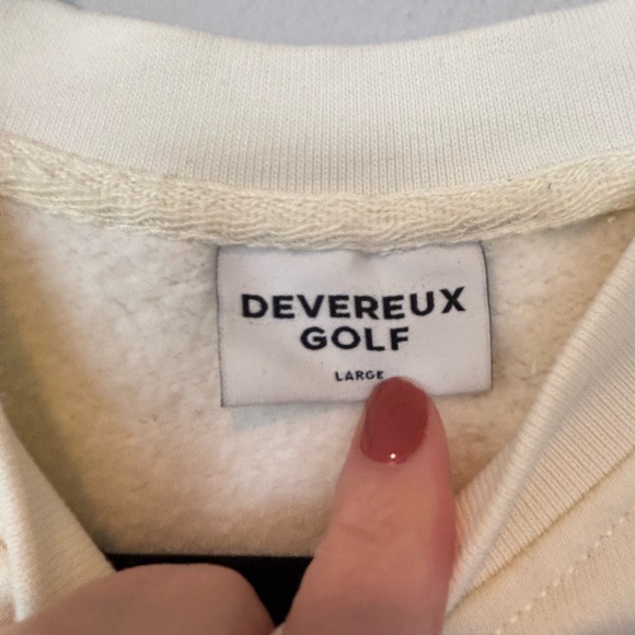 Devereux Golf Cream 'Peachy' Crew Neck Sweater - Picture 3 of 3